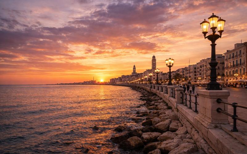 Bari - Lungomare al Tramonto